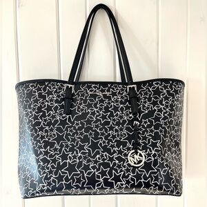 Michael Kors Arden Large Printed Black Signature Logo Tote Bag